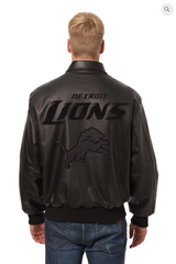 Detroit Lions Hand Crafted Leather Tonal Jacket
