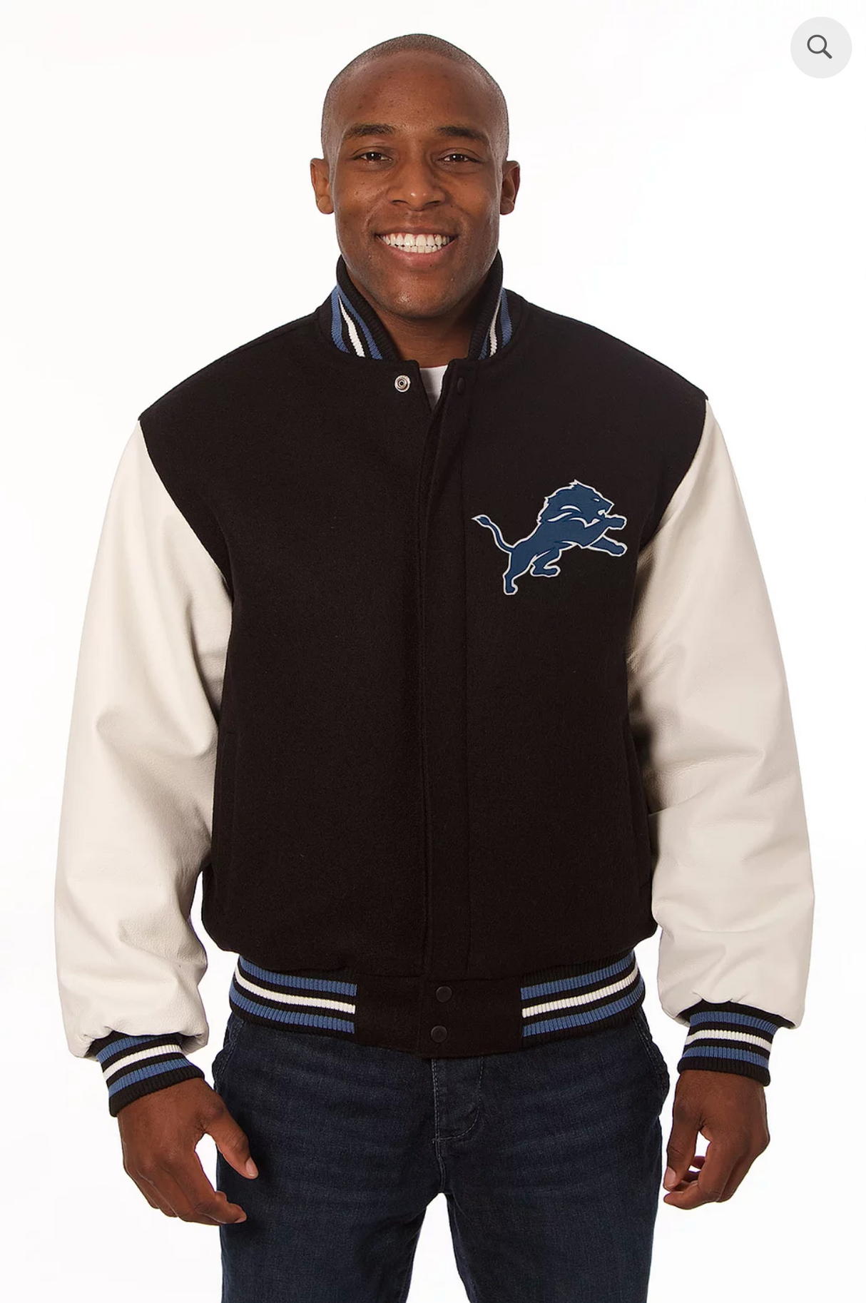 Detroit Lions Wool and Leather Varsity Jacket