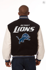 Detroit Lions Wool and Leather Varsity Jacket