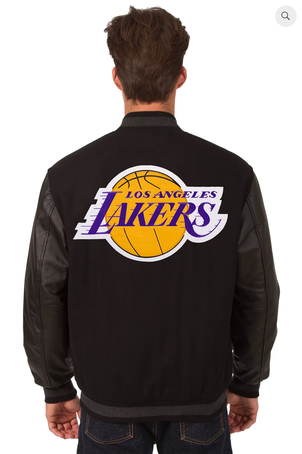 Los Angeles Lakers Reversible Wool and Leather Varsity Jacket with Bac Retired NFL Players Congress Inc
