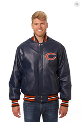 Chicago Bears Hand Crafted Leather Solid Team Jacket