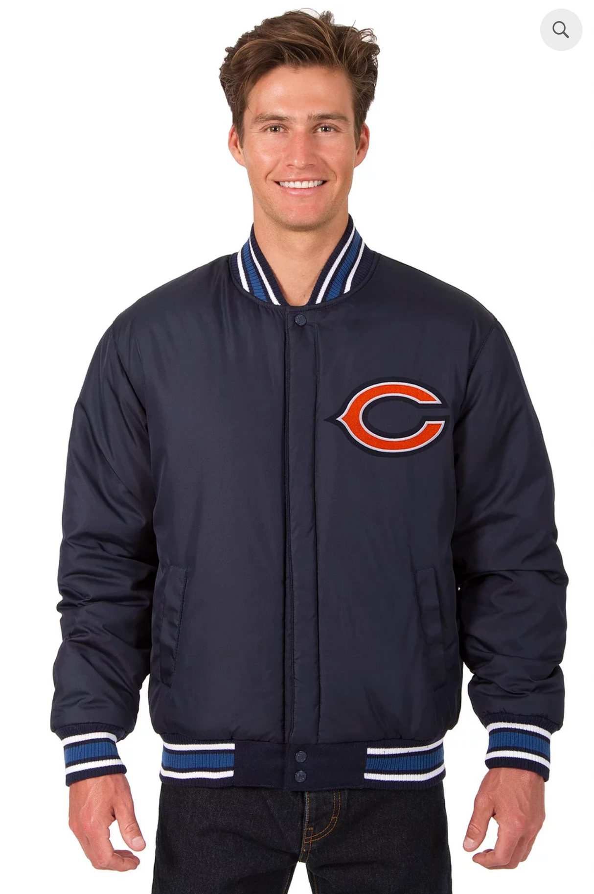 Chicago Bears Reversible Wool Varsity Jacket With Back Logo