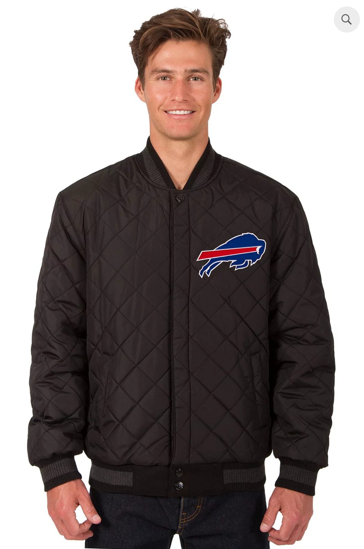 Buffalo Bills Reversible Wool and Leather Varsity Jacket with Back Logo
