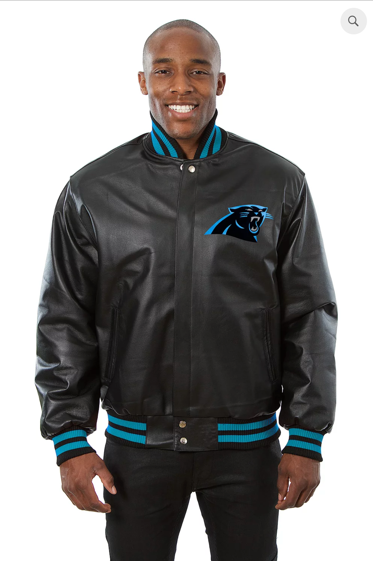 Carolina Panthers Hand Crafted Leather Solid Team Jacket
