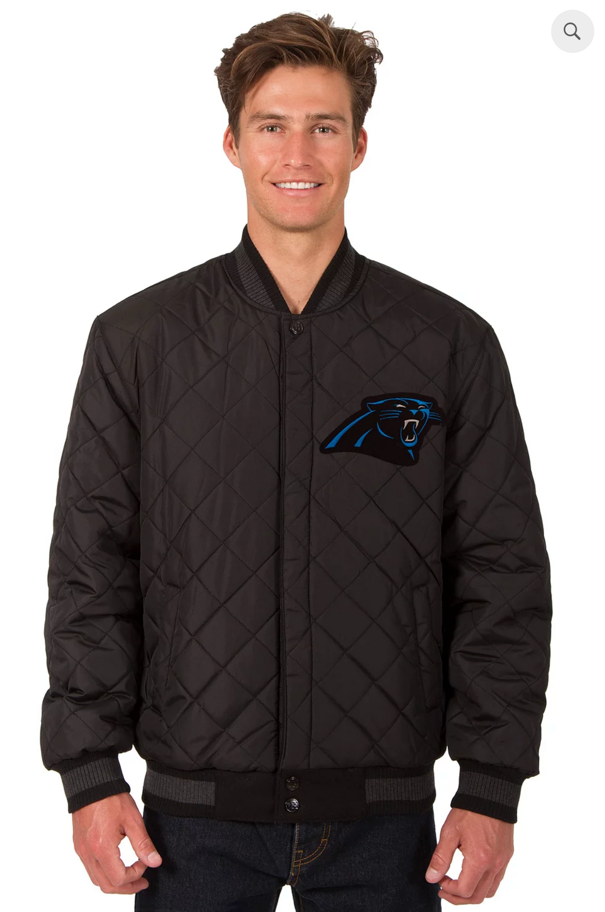 Carolina Panthers Reversible Wool & Leather Varsity Jacket