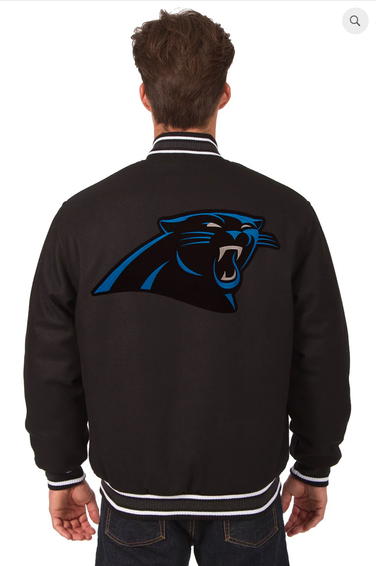 Carolina Panthers Reversible Wool Varsity Jacket With Back Logo