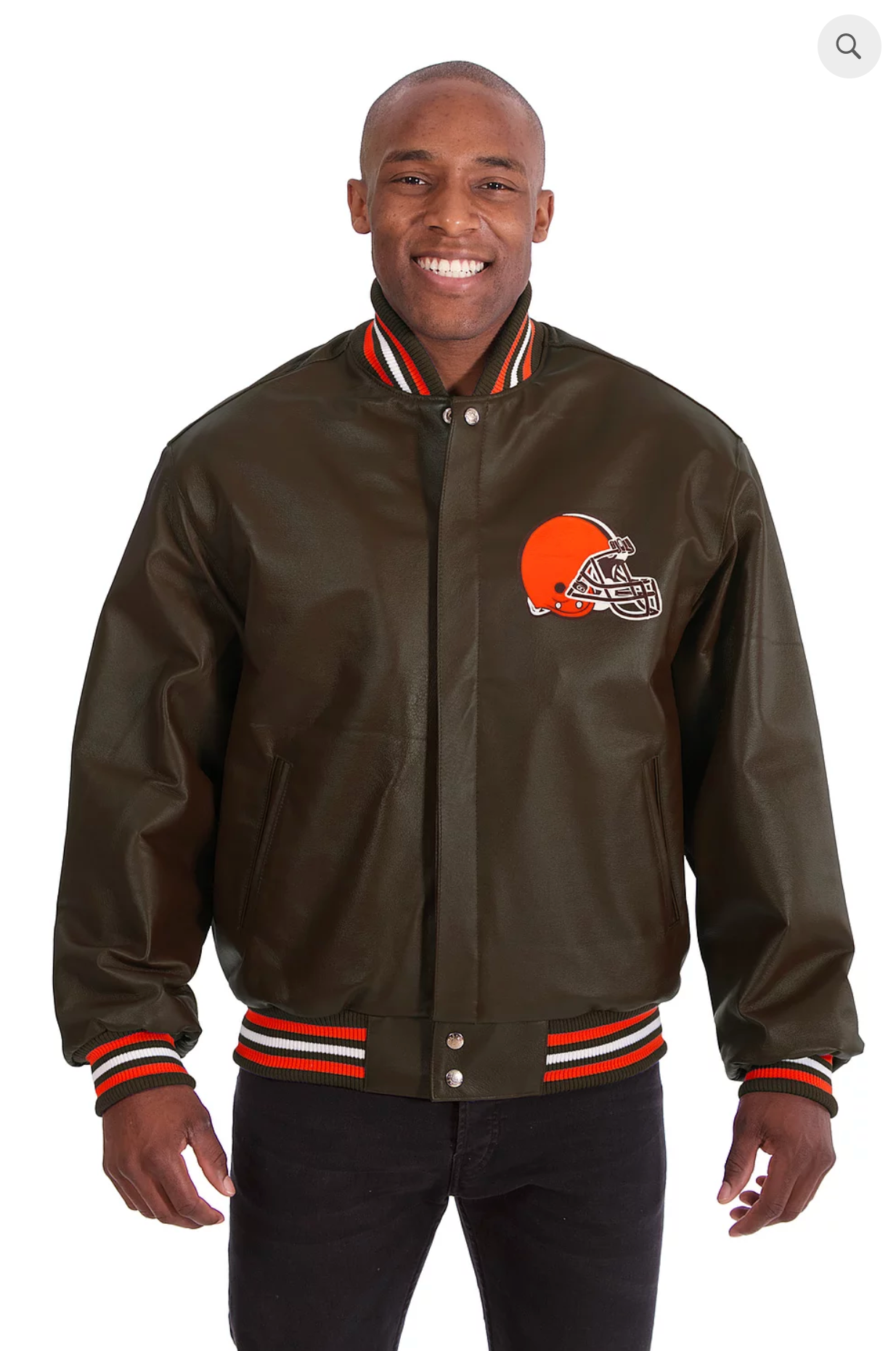 Cleveland Browns Hand Crafted Leather Solid Team Jacket