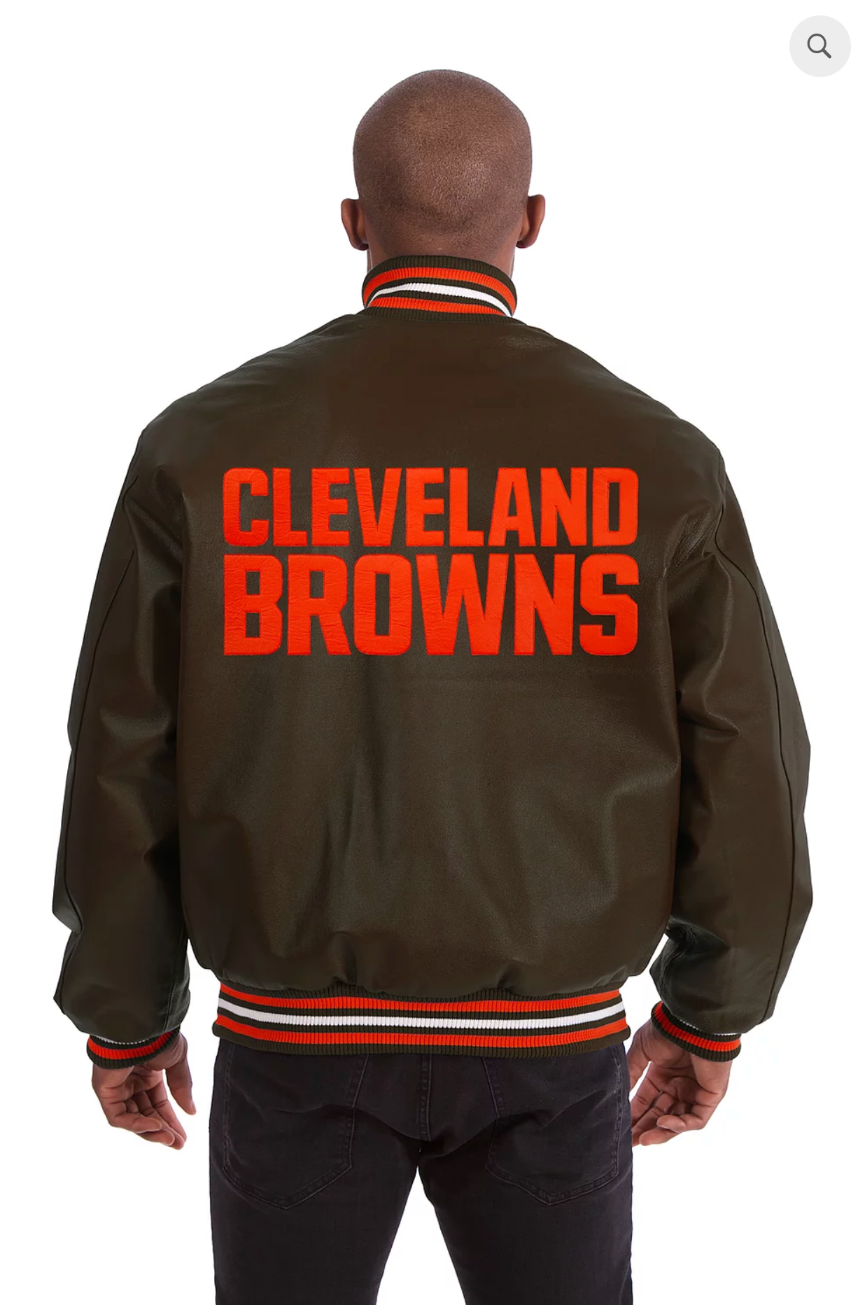 Cleveland Browns Hand Crafted Leather Solid Team Jacket