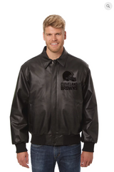 Cleveland Browns Hand Crafted Leather Tonal Jacket