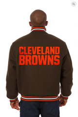 Cleveland Browns All Wool Solid Team Jacket with Back Logo