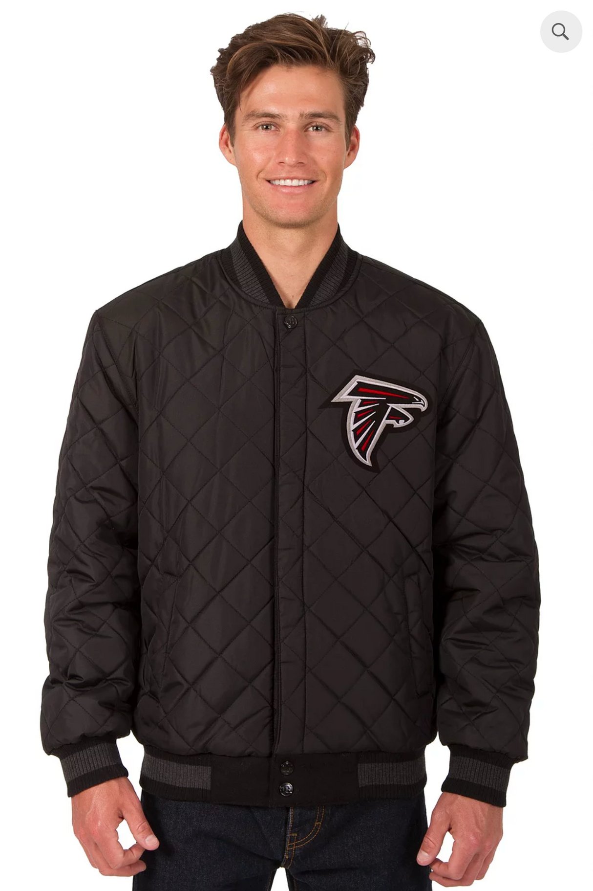 Atlanta Falcons Reversible Wool & Leather Varsity Jacket with Back Logo