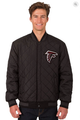 Atlanta Falcons Reversible Wool & Leather Varsity Jacket with Back Logo
