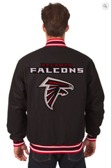 Atlanta Falcons Reversible Wool Varsity Jacket With Back Logo & Red Trimming