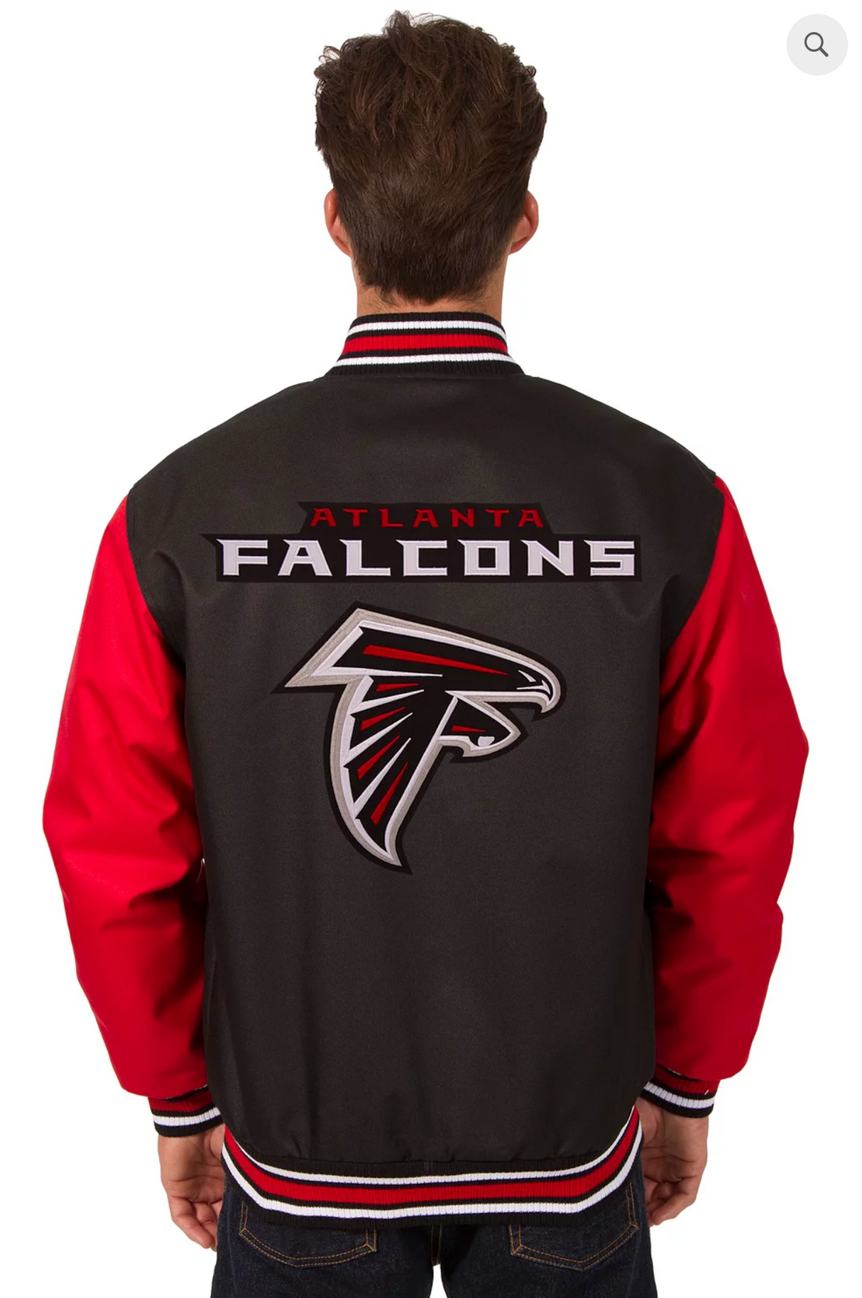 Atlanta Falcons Poly-Twill Varsity Jacket with Front & Back Logo