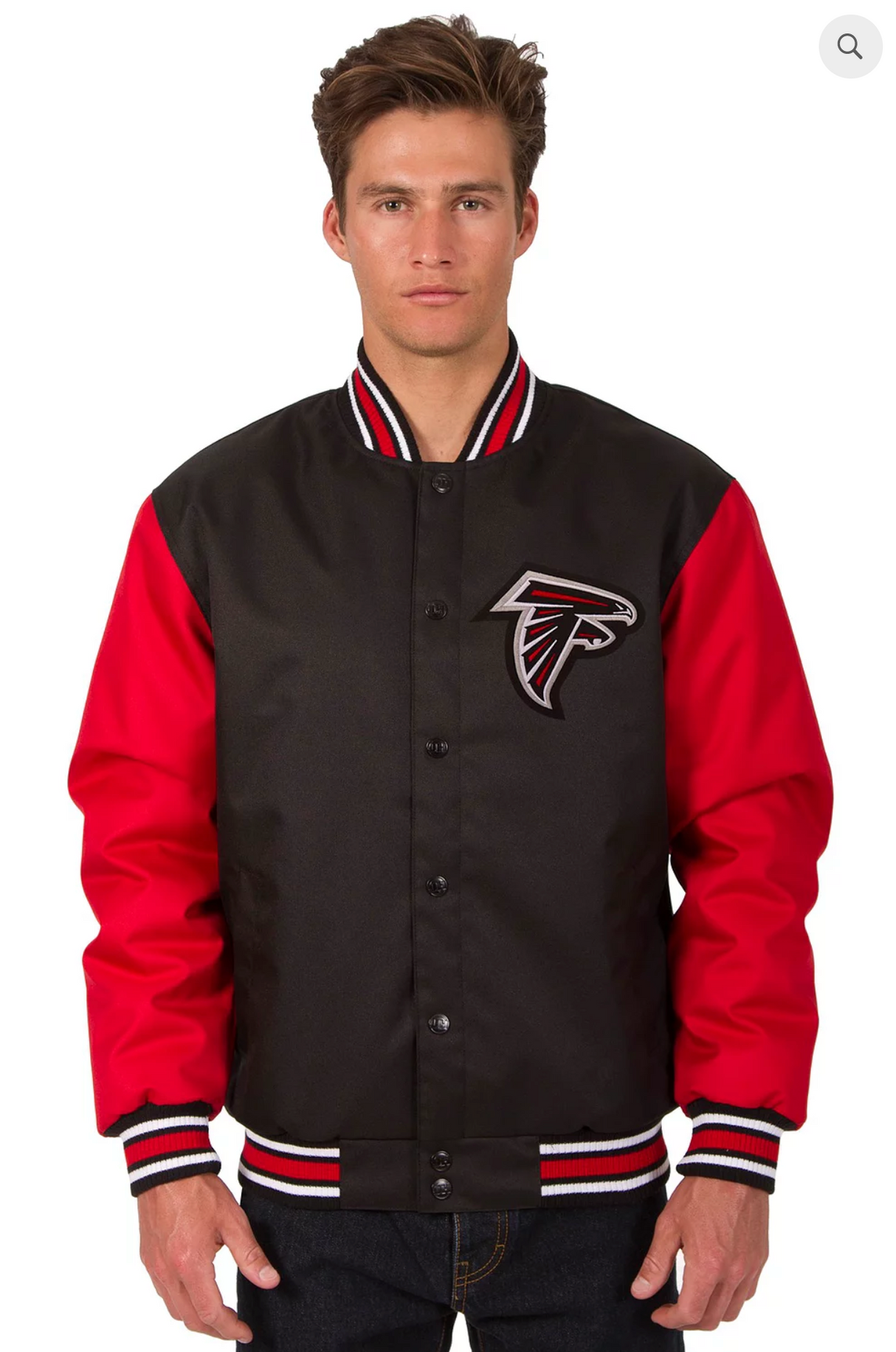Atlanta Falcons Poly-Twill Varsity Jacket with Front & Back Logo