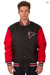 Atlanta Falcons Poly-Twill Varsity Jacket with Front & Back Logo