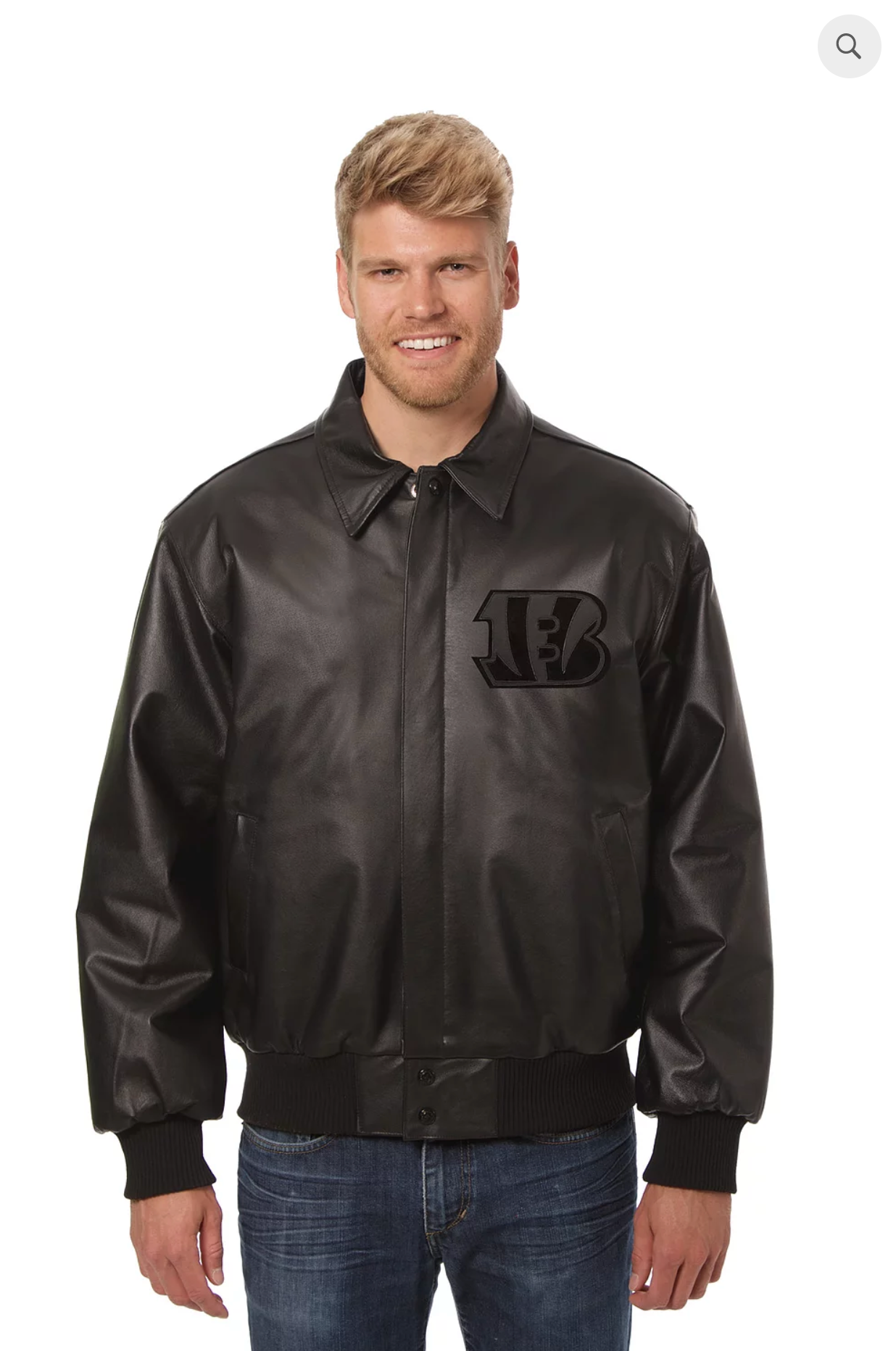 Cincinnati Bengals Hand Crafted Leather Tonal Jacket