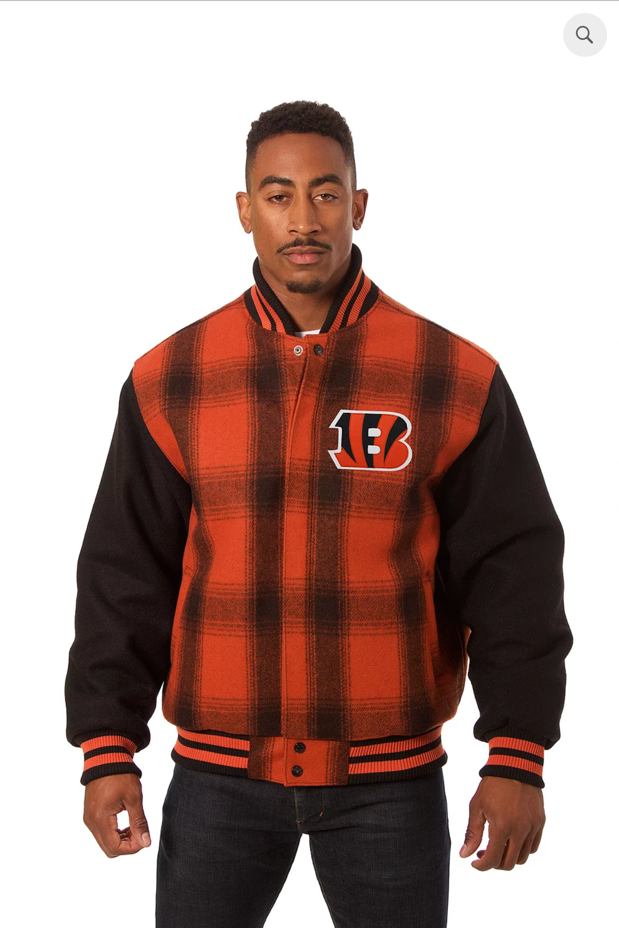 Cincinnati Bengals All Wool Plaid Jacket with Back Logo