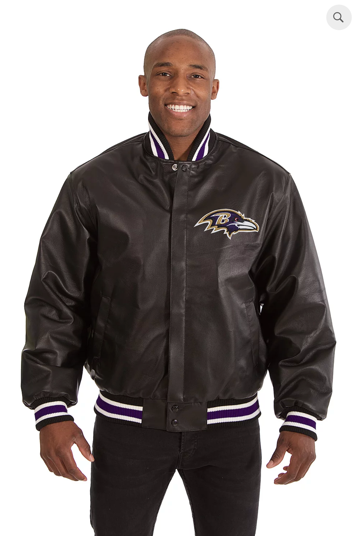 Baltimore Ravens Hand Crafted Leather Solid Team Jacket