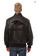Baltimore Ravens Hand Crafted Leather Tonal Jacket