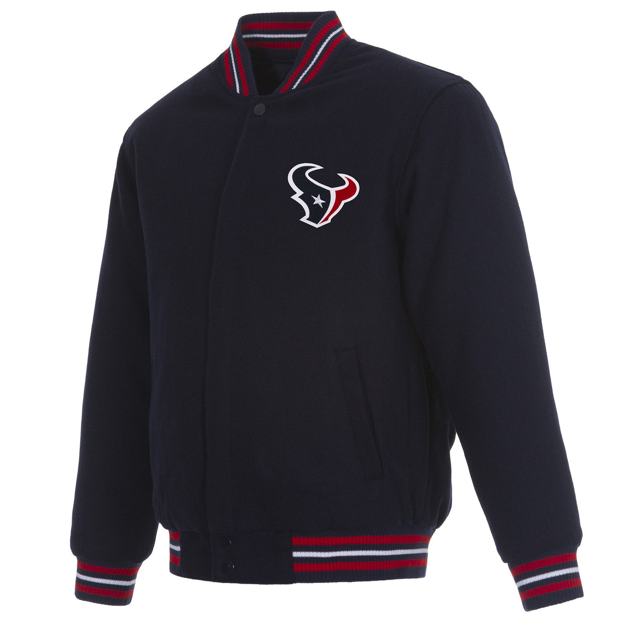 HOUSTON TEXANS REVERSIBLE WOOL JACKET - NAVY