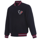 HOUSTON TEXANS REVERSIBLE WOOL JACKET - NAVY