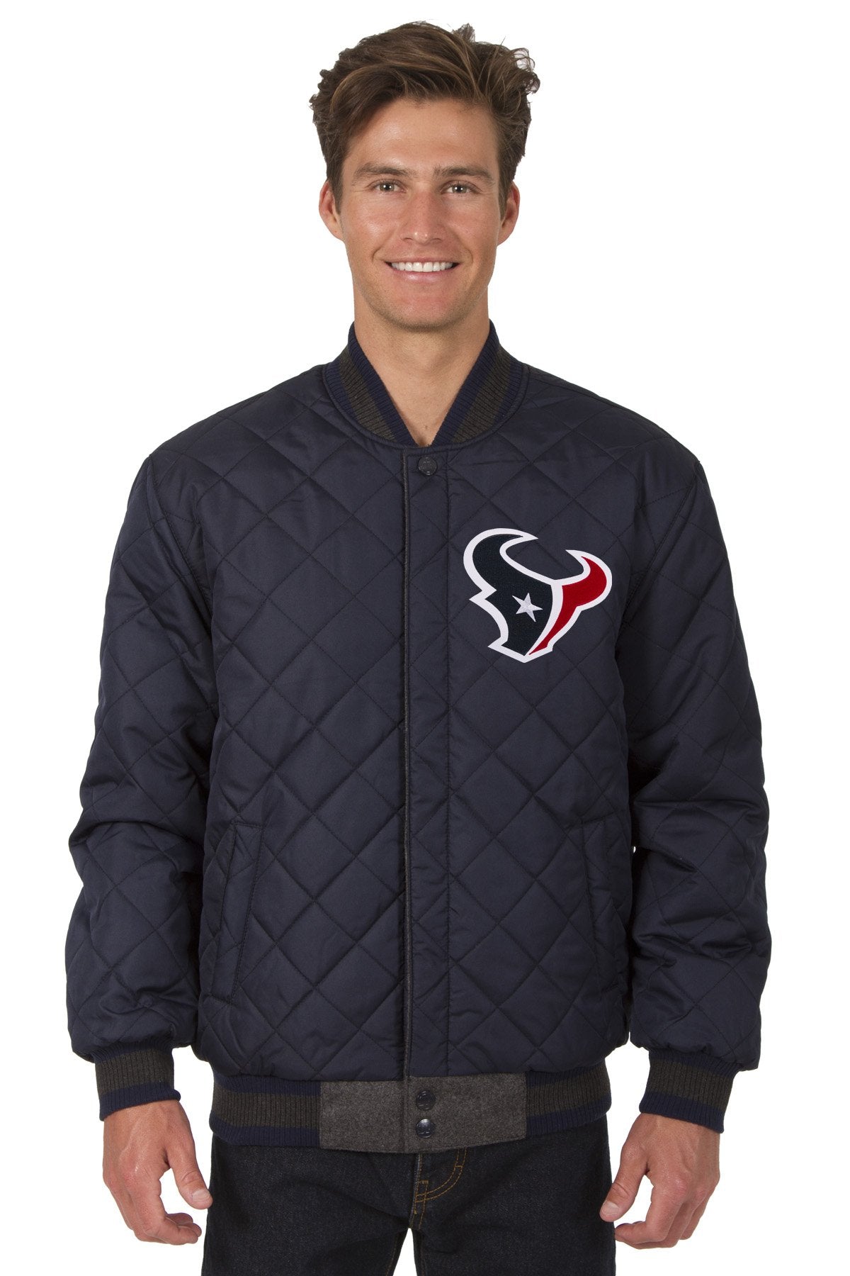 Houston Texans Reversible Wool and Leather Jacket