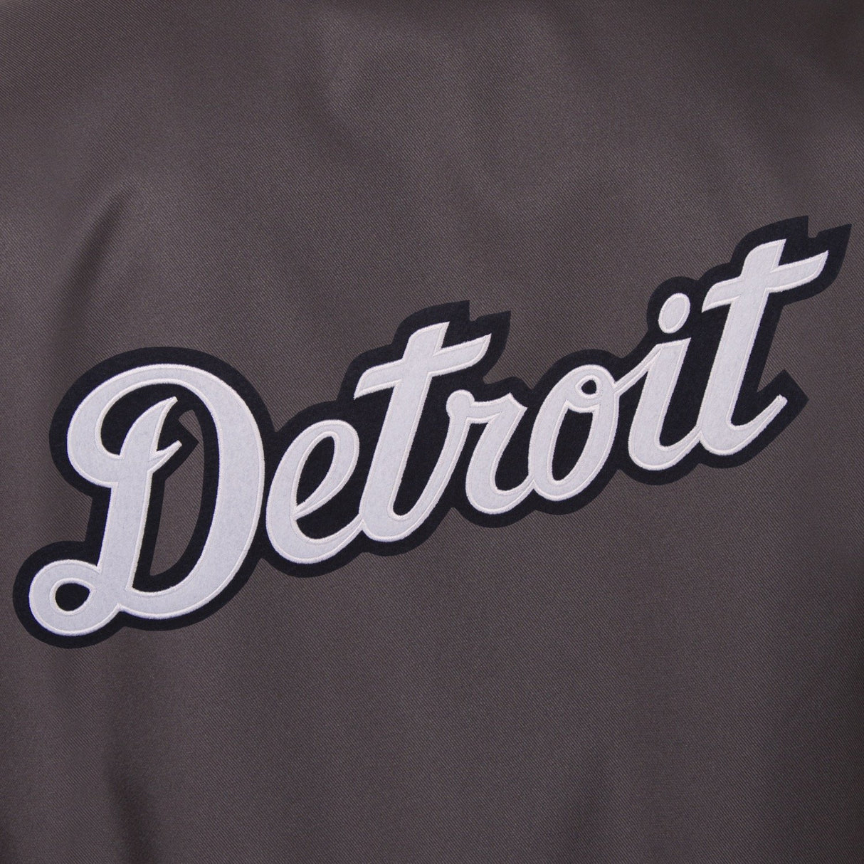 DETROIT TIGERS POLY TWILL VARSITY JACKET - CHARCOAL