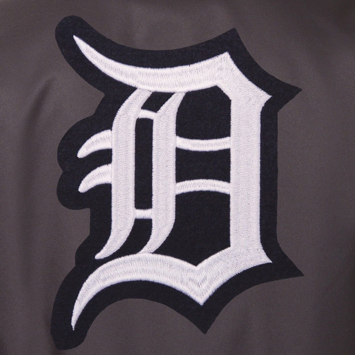 DETROIT TIGERS POLY TWILL VARSITY JACKET - CHARCOAL
