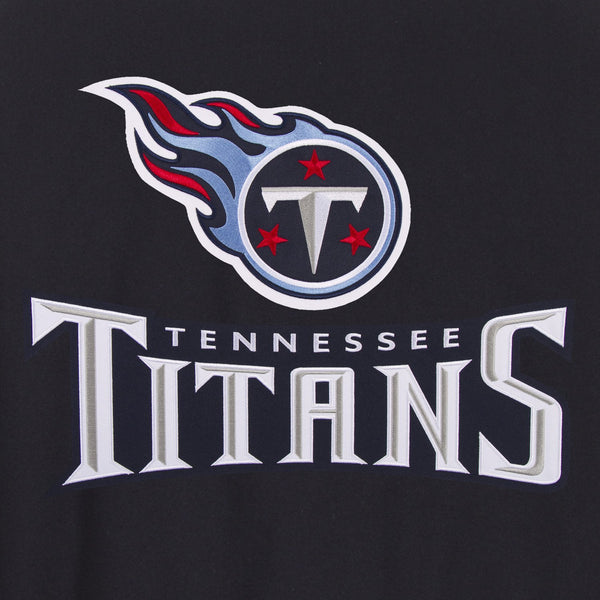 TENNESSEE TITANS JH DESIGN WOOL REVERSIBLE FULL-SNAP JACKET – NAVY