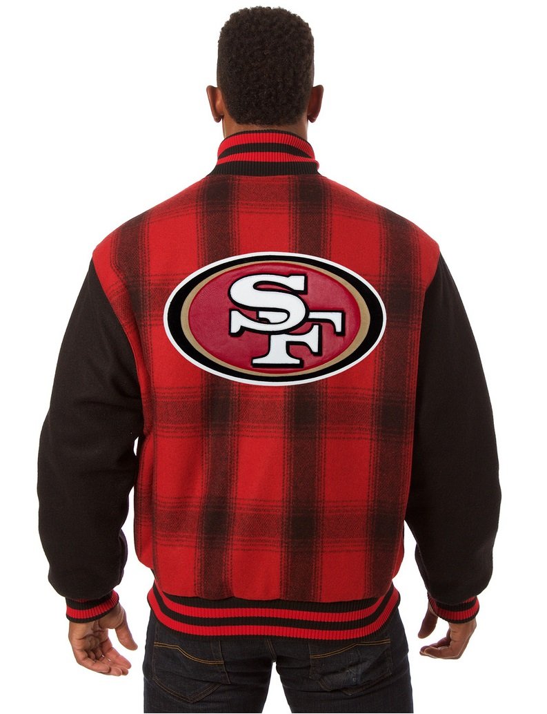 SAN FRANCISCO 49ERS JH DESIGN WOOL JACKET - BLACK