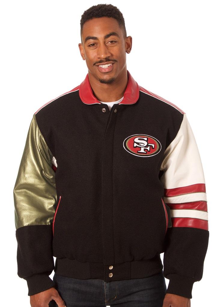 SAN FRANCISCO 49ERS JH DESIGN WOOL & LEATHER - BLACK