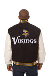 Minnesota Vikings Embroidered Wool and Leather Jacket
