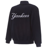 NEW YORK YANKEES REVERSIBLE WOOL JACKET - NAVY