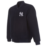 NEW YORK YANKEES REVERSIBLE WOOL JACKET - NAVY