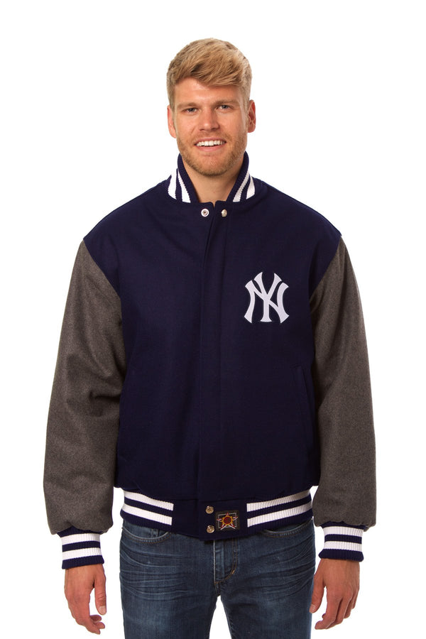 NEW YORK YANKEES EMBROIDERED WOOL JACKET - NAVY/CHARCOAL