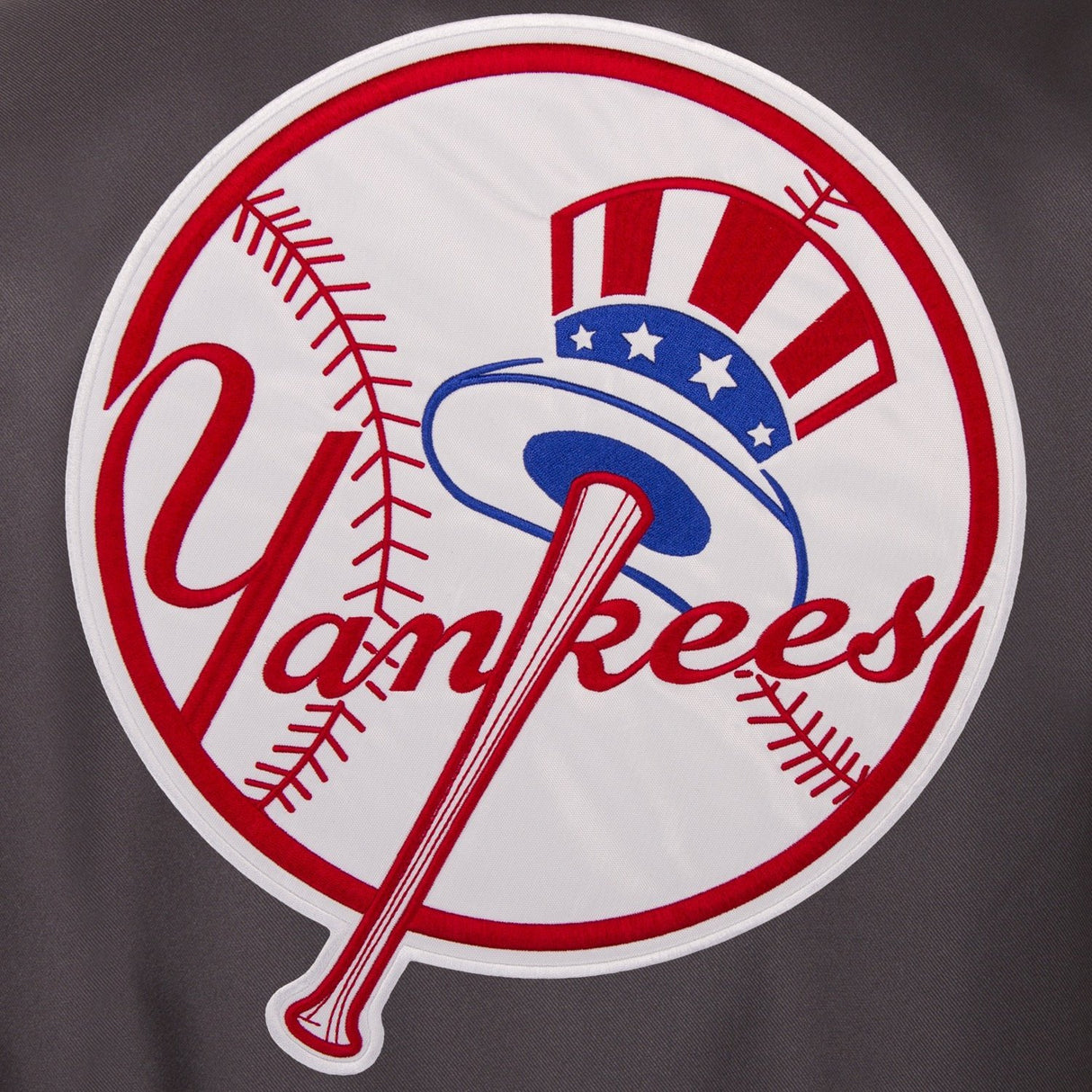 NEW YORK YANKEES POLY TWILL VARSITY JACKET - CHARCOAL