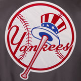 NEW YORK YANKEES POLY TWILL VARSITY JACKET - CHARCOAL