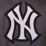 NEW YORK YANKEES POLY TWILL VARSITY JACKET - CHARCOAL