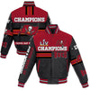 TAMPA BAY BUCCANEERS SUPER BOWL LV CHAMPIONS ALL-LEATHER FULL-SNAP JACKET - BLACK