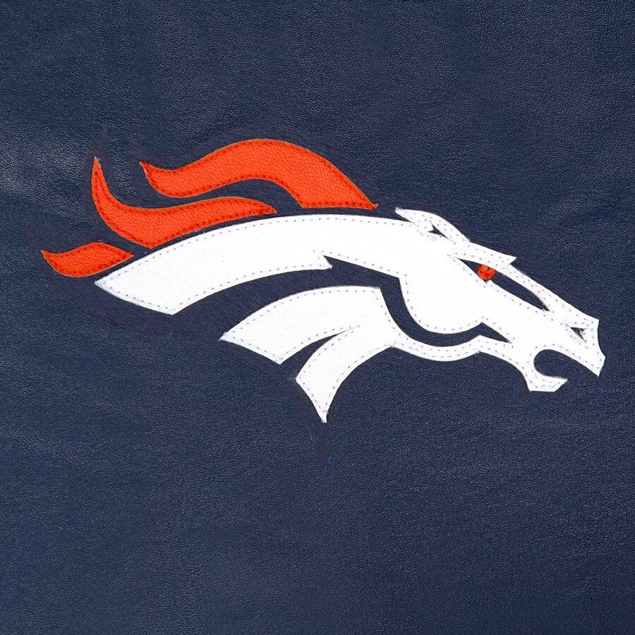 DENVER BRONCOS JH DESIGN LEATHER JACKET - NAVY