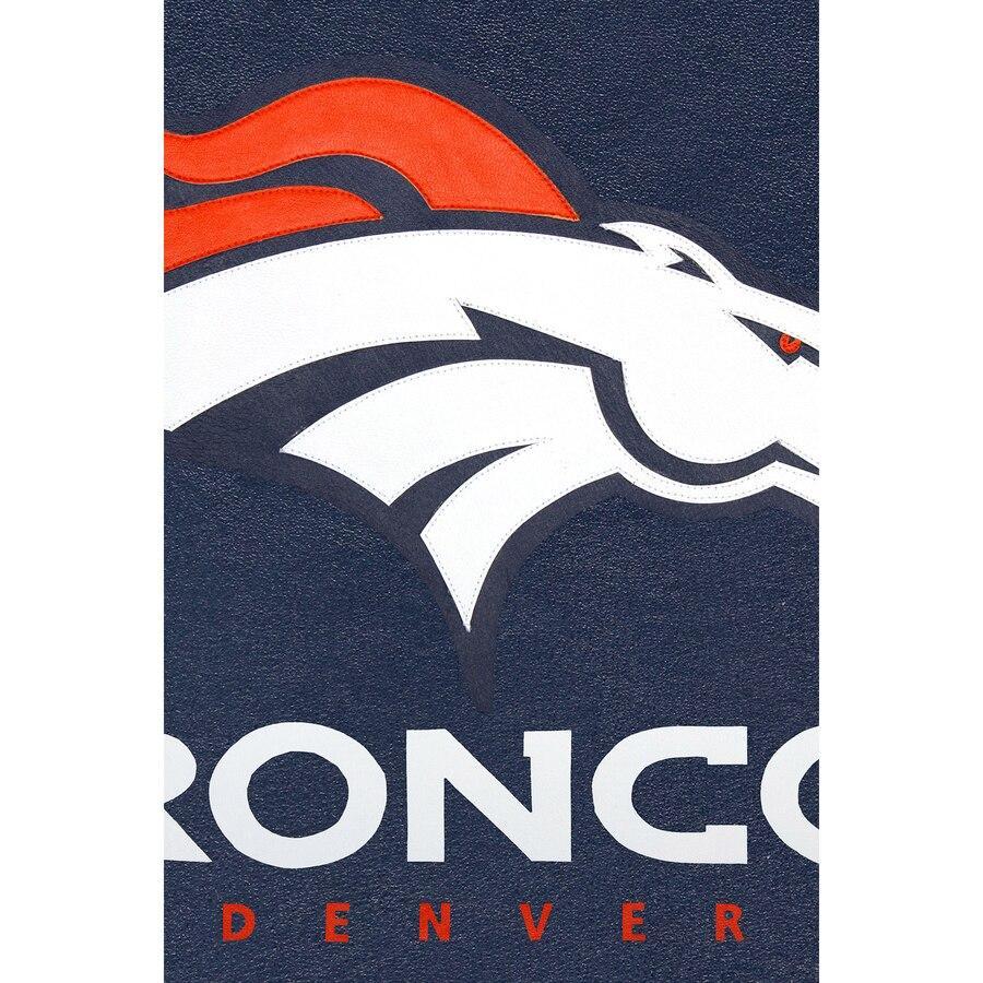DENVER BRONCOS JH DESIGN LEATHER JACKET - NAVY
