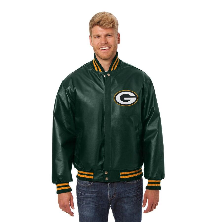 GREEN BAY PACKERS JH DESIGN LEATHER JACKET - GREEN