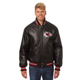 KANSAS CITY CHIEFS JH DESIGN LEATHER JACKET - BLACK