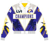 Los Angeles Rams Super Bowl LVI Champions Leather Full-Snap Jacket-Royal/White