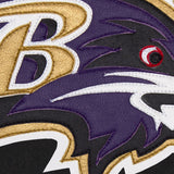 BALTIMORE RAVENS TWO-TONE WOOL AND LEATHER JACKET - BLACK/CREAM