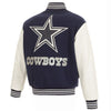 DALLAS COWBOYS DOMESTIC TWO TONE WOOL LEATHER JACKET - NAVY/WHITE